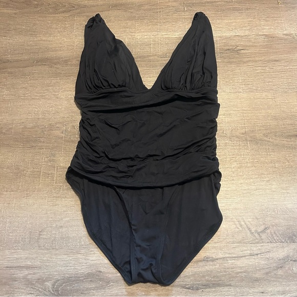 Carmen Marc Valvo Midnight One-Piece Swimsuit 14 EUC - Picture 1 of 5